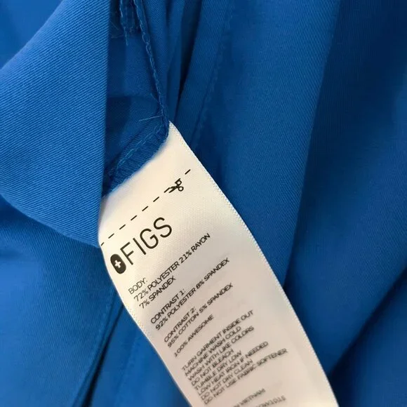 Figs Sebina Scrub Jacket in Royal Blue, Size Large - Picture 8 of 9